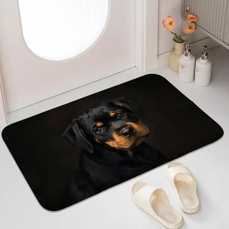 

Rottweiler Dog Foot Mat Room Carpet Funny Doormat Entrance Door Washable Non-slip Kitchen Treadmill Rugs Useful Things for Home
