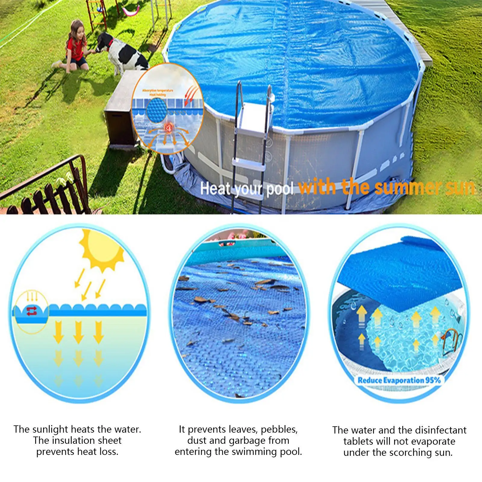 Round Solar Pool Cover Insulation Blanket