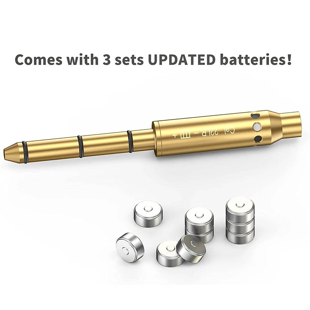 Laser Bore Sight Tactical Red Dot Laser Pointer Collimator Cartridge For Pistols .22LR/.223 Rem/9mm/7.62mm/.308Win