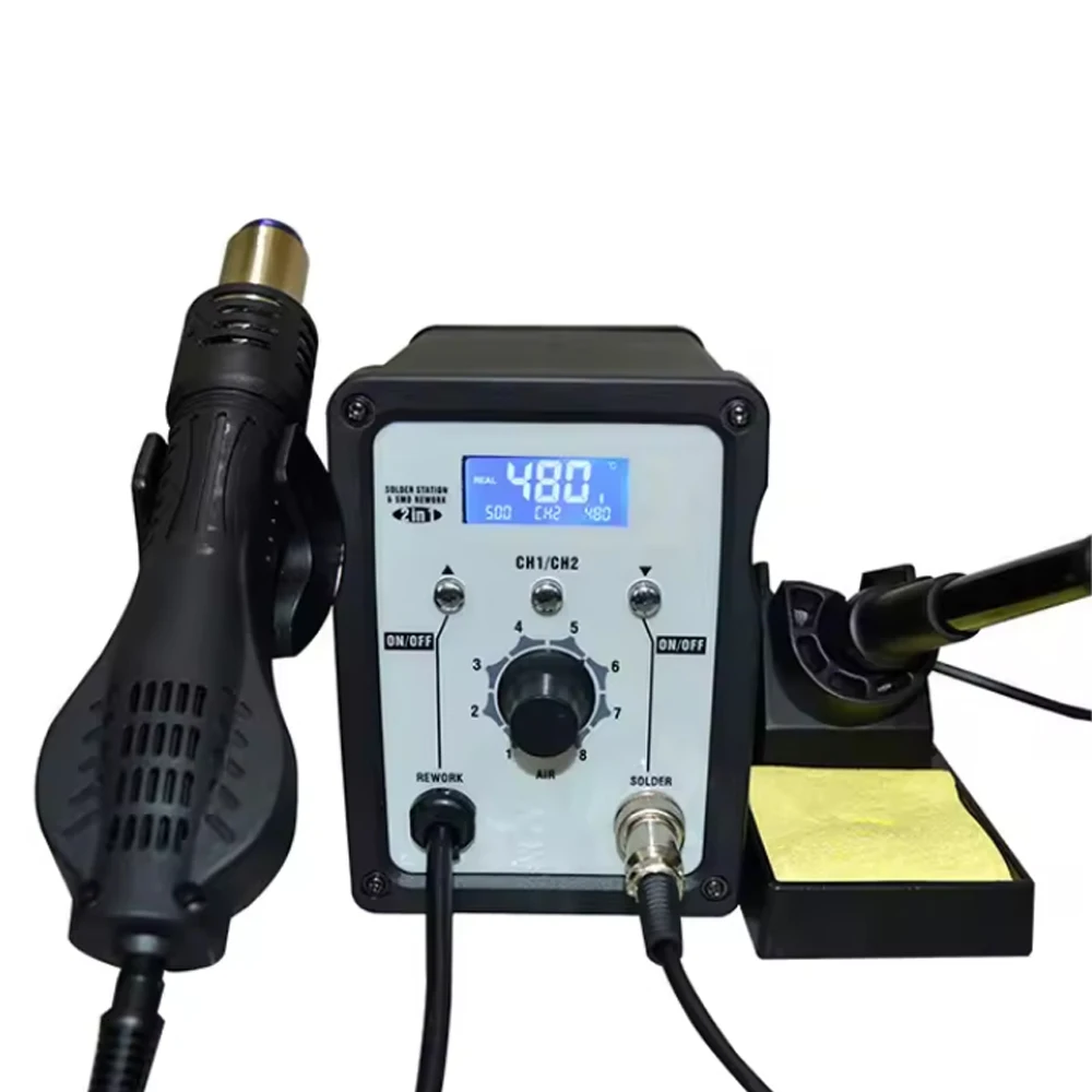 Visible Adjustable Temperture Air Volume BGA Rework Station Hot Air Soldering Station SMD Rework Station With ESD 2