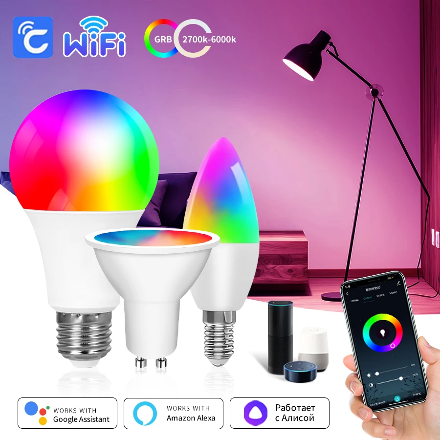 Cozylife Wifi Bluetooth Smart Bulb LED Light Bulb E27 RGB CW WW Alexa Led Lamp 110V 220V Smart Lamps For Google Assisatnt Lights smart led light bulbs