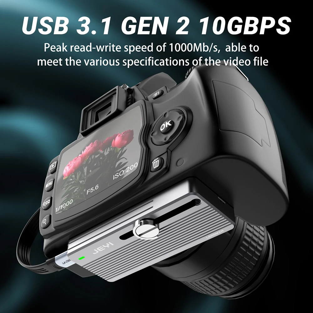 Nvme Ssd Enclosure com Parafuso de Montagem da Câmera Usb 3.1 Gen2 10gbps Transfer Câmera Imaging Compatível com pc Telefone Jeyi-m.2 - Imagem 2