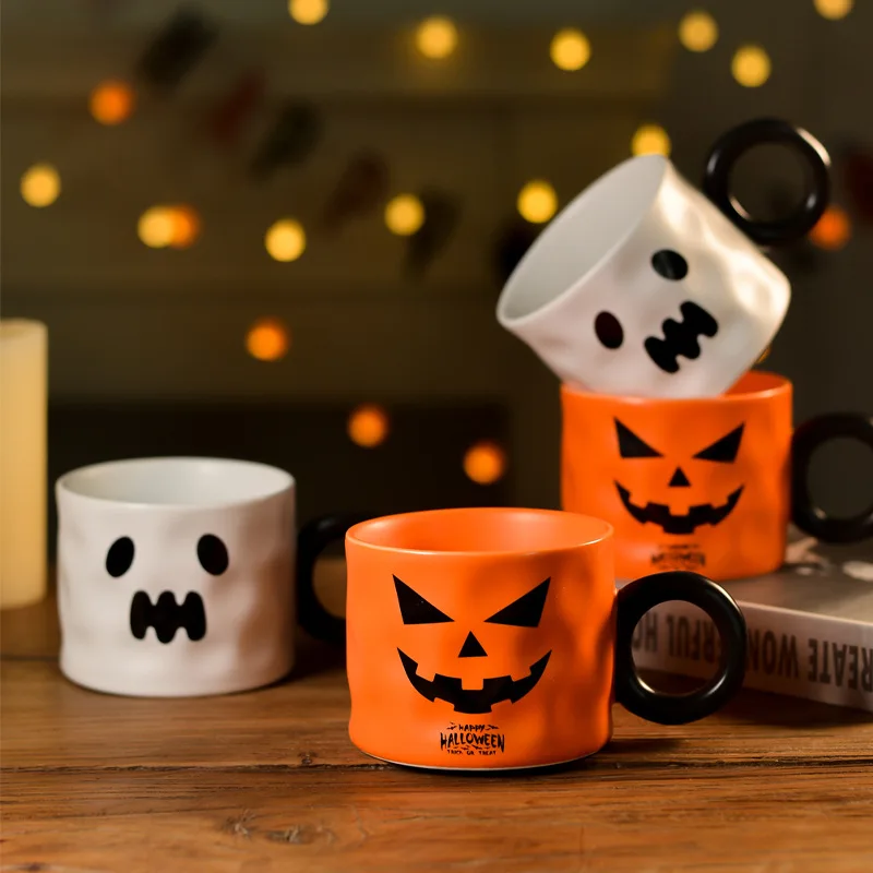Tasse Halloween – Esprits Et Forêt, Céramique Noire 330ml (Fabrication Allemagne)