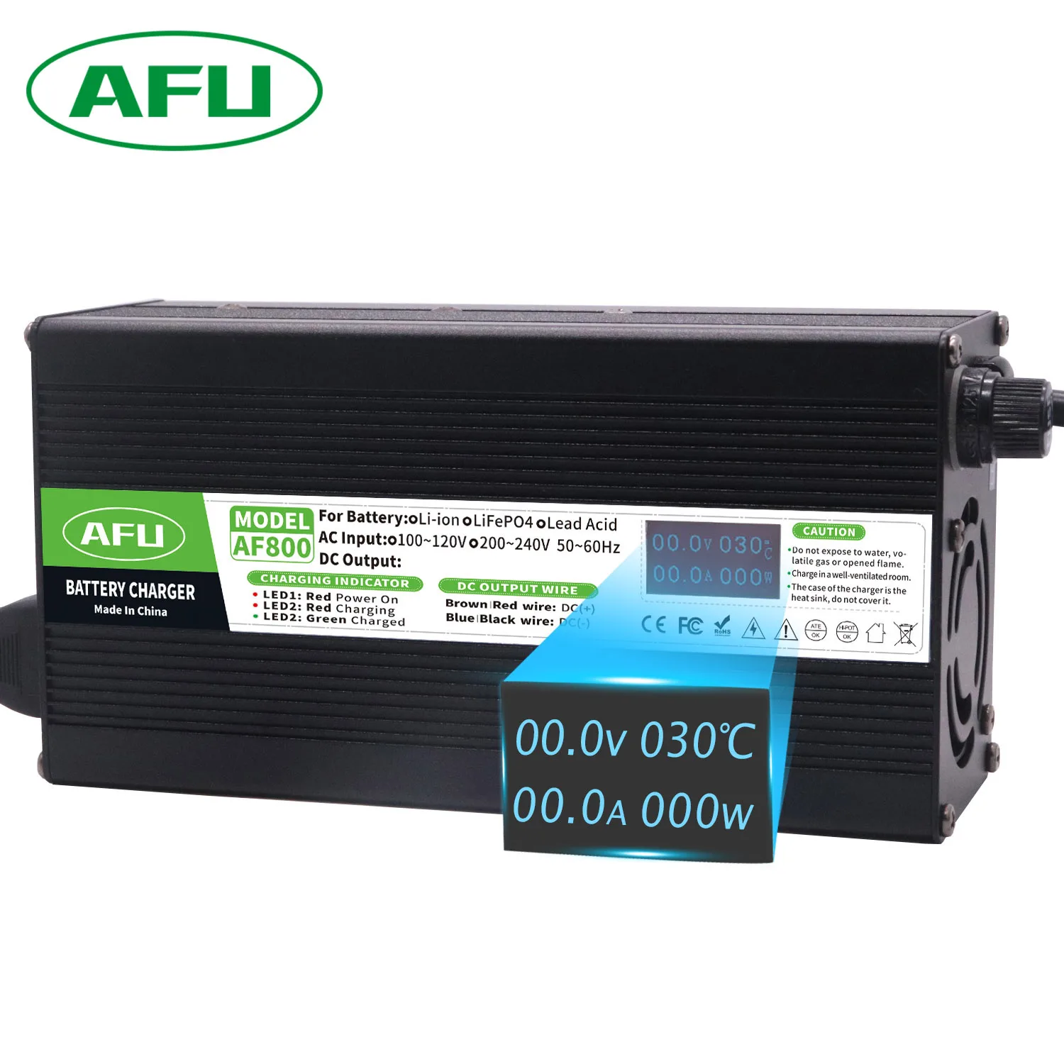 79.8V 8A 리튬 배터리 충전기 19S 70.3V 리튬 이온 배터리용 OLED 디스플레이가 있는 고출력 스마트 고속 충전