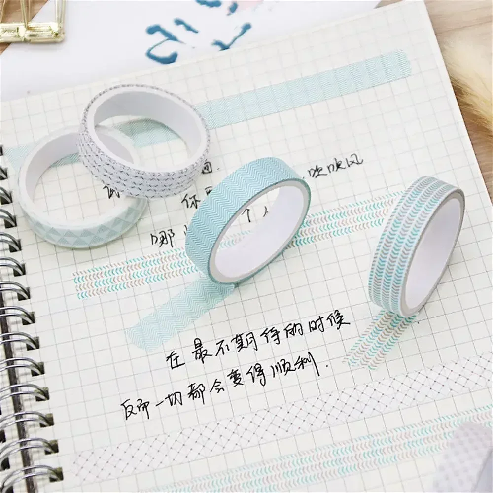 5 롤/상자 Washi 테이프 귀여운 장식 마스킹 테이프 세트 Scrapbooking 접착 테이프 학생 문구 학교 용품 선물