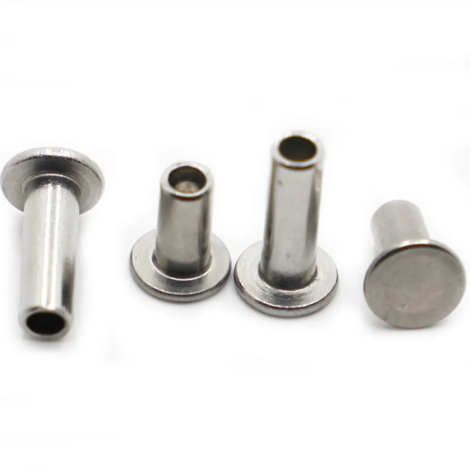 Rivets and Fasteners M2-M5 A2-70 304 Stainless Steel Flat Truss Head Semi-hollow Rivet Socket Shank Semi-tubuler Bolts GB875 rivets and fasteners rivets and screws