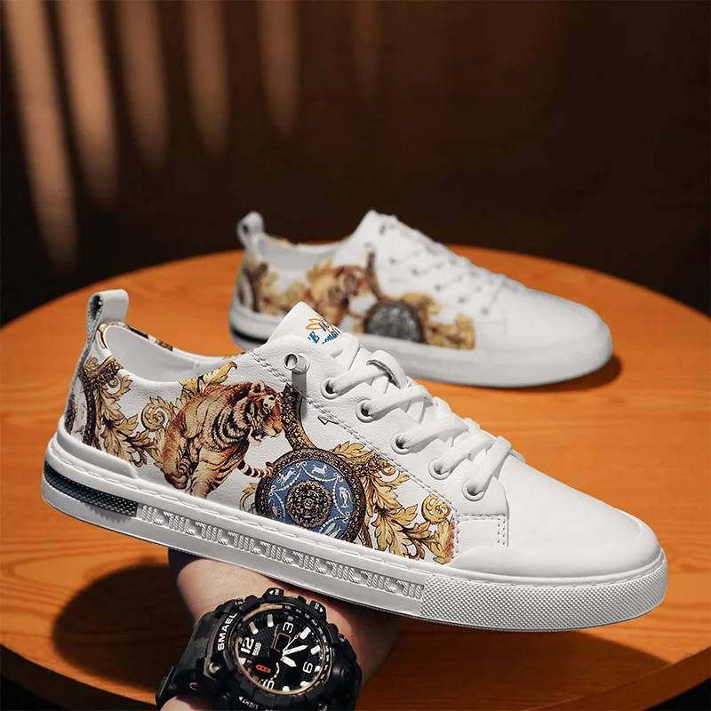 

Мужские кожаные туфли, дышащие, на весну и осень