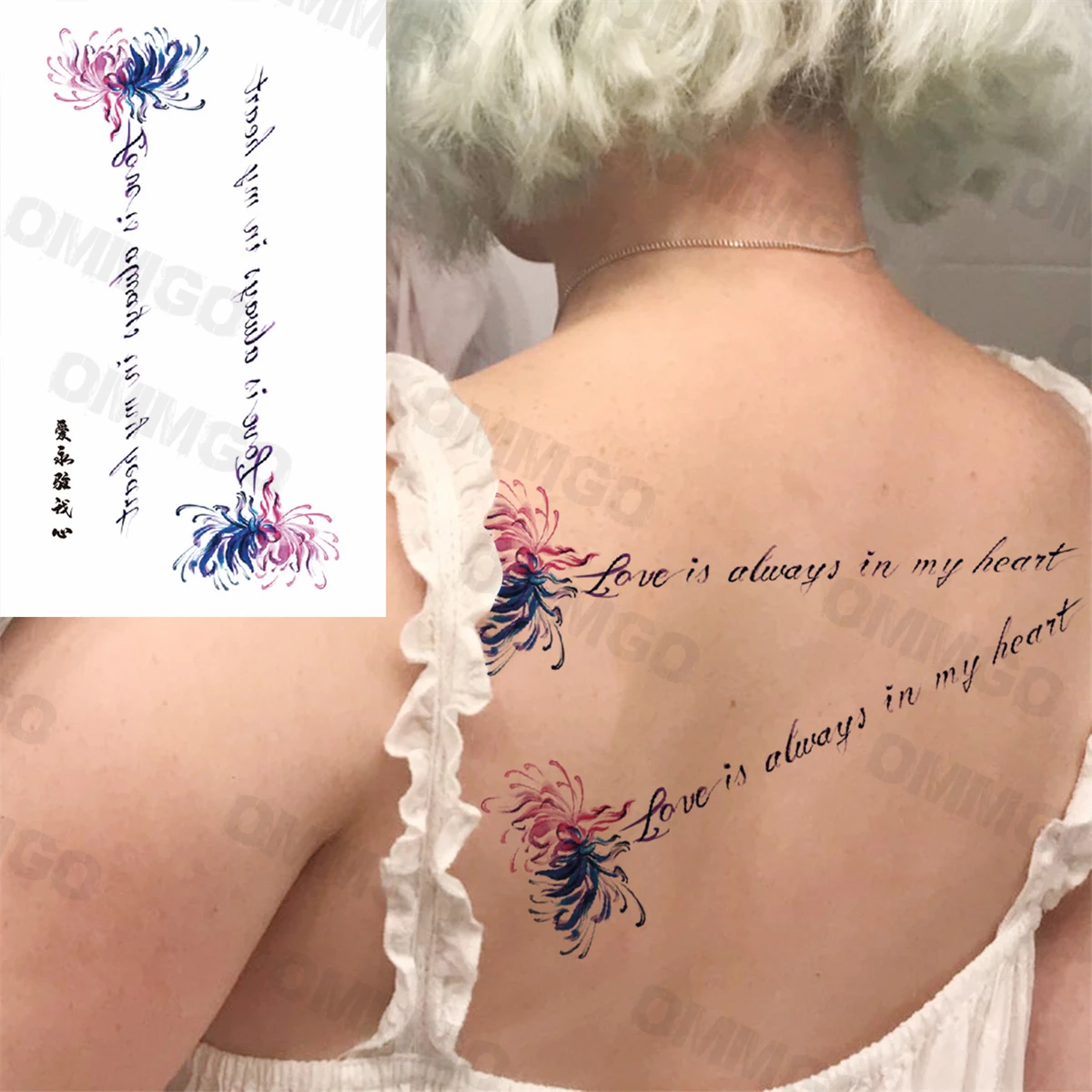 Watercolor Lotus English Temporary Tattoos For Women Adult Mandala Pendant  Back Arm Waterproof Body Art Painting Tatoos Sticker - Temporary Tattoos -  AliExpress
