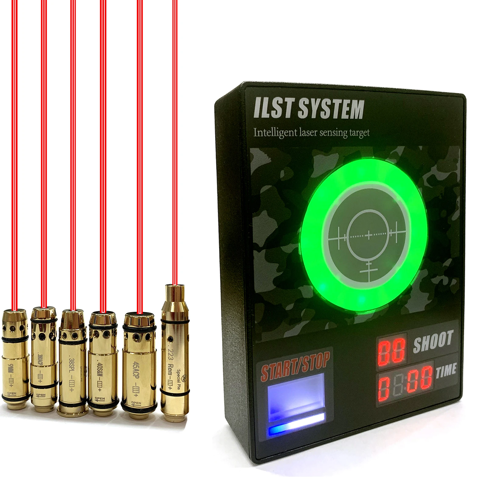 Tactical Training Laser Bullet, 9mm Bore Sight, Dry Firing Snap Caps, 38Spl,. 380ACP,. 40 .45ACP, Hunting Red Dot, Target J10C
