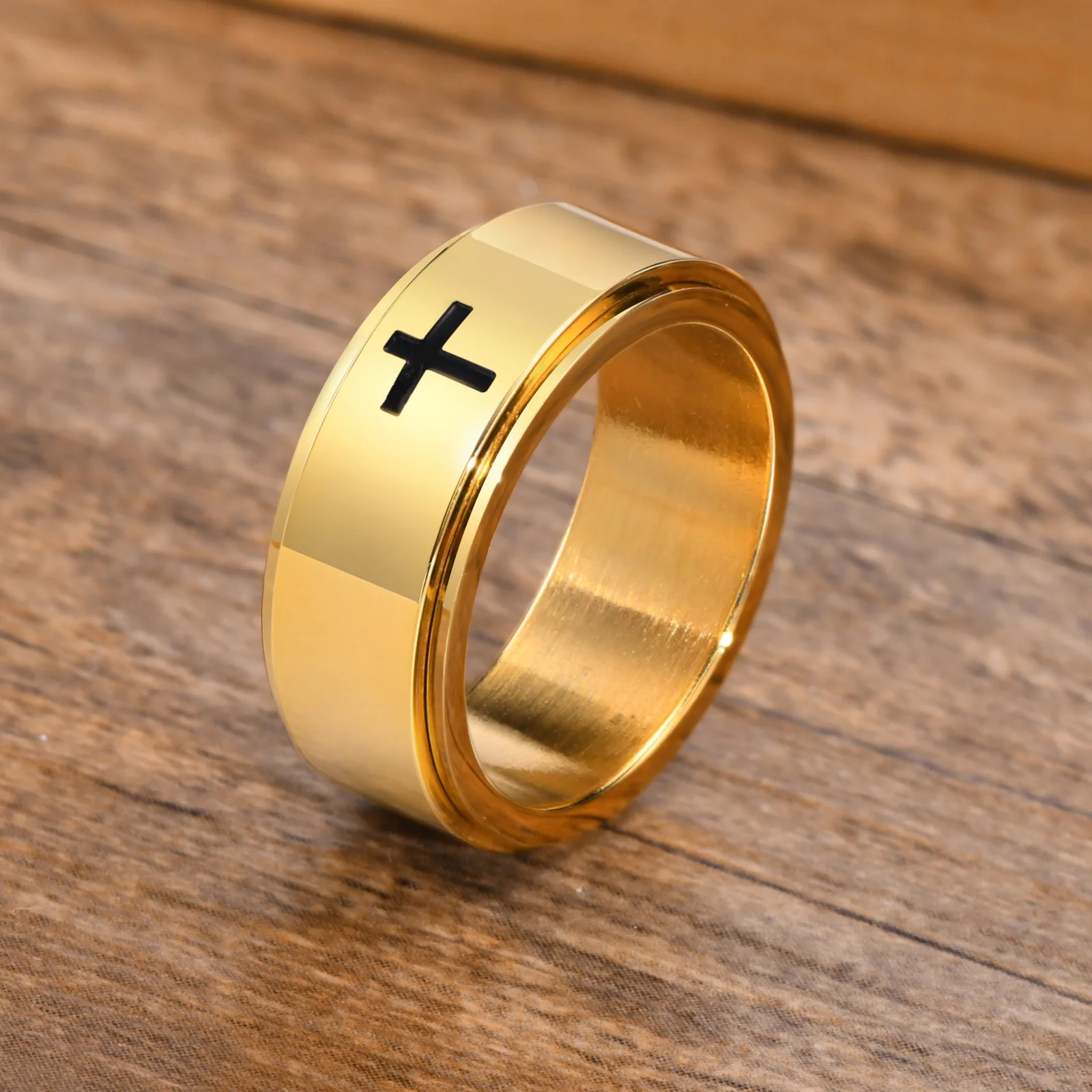 Cross Rings Stainless Steel Cross Rings for Men Easter Gift Christian Baptism Faith Ring Gift Jewelry