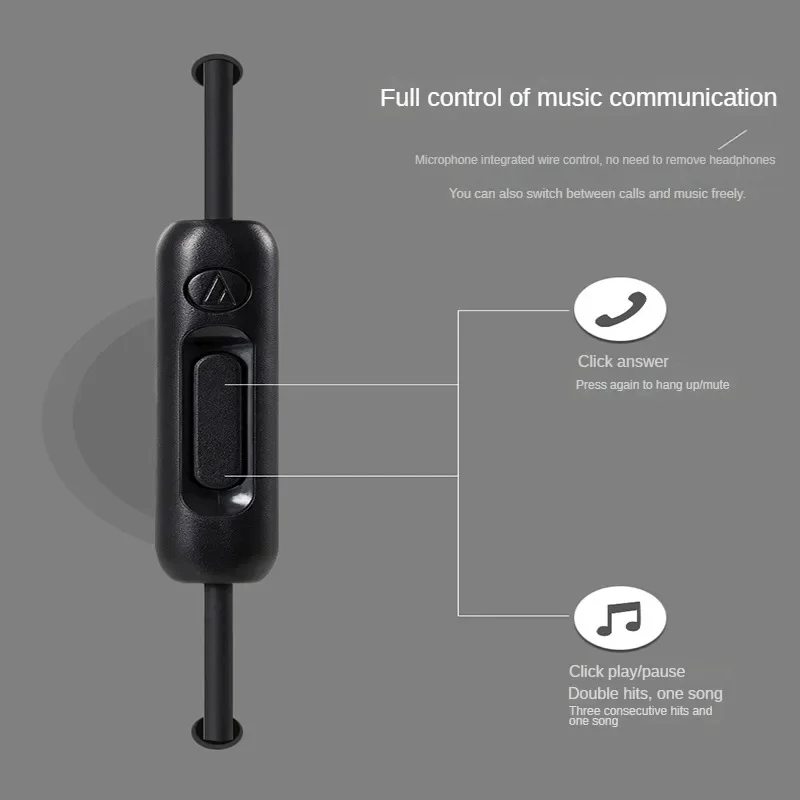 Original Audio Technica ATH-CKS550XIS 3.5mm Wired Headphones with Subwoofer and High-resolution Microphone Wire In Ear Headset