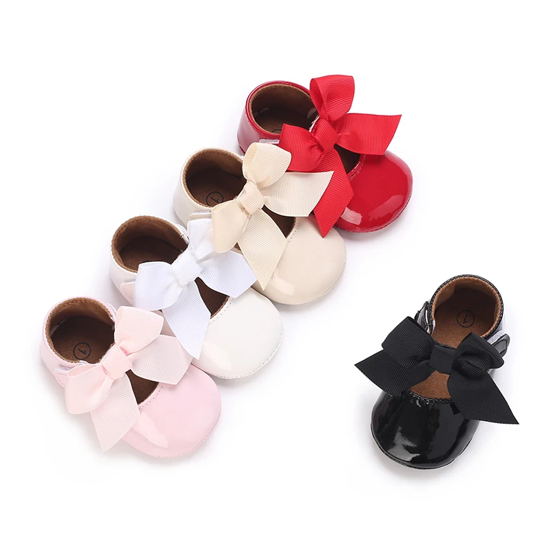 

New Spring And Autumn Newborn Girl's Anti Slip Walking Shoes Beautiful Bow Fashion Princess Shoes For Female Babies