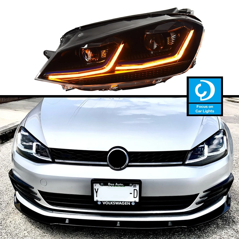 Phare avant de voiture pour Golf 7 MK7 GTI 2013 – 2020, Type 7.5, LED,  lentille de clignotant dynamique, accessoires de Golf 7.5 TSI - AliExpress