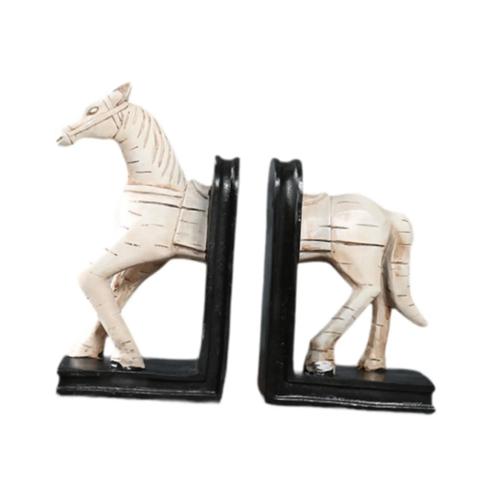 Horse Decorative Bookends Book Ends to Hold Books Anti Slip Base Horse Figurine
