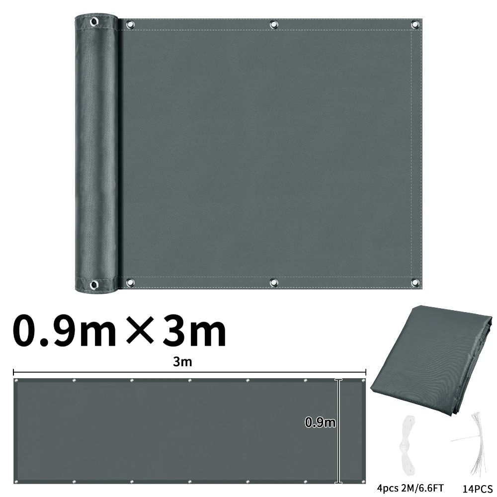 Waterproof UV-Protection Balcony Privacy and Sunshade Screen with Grommets