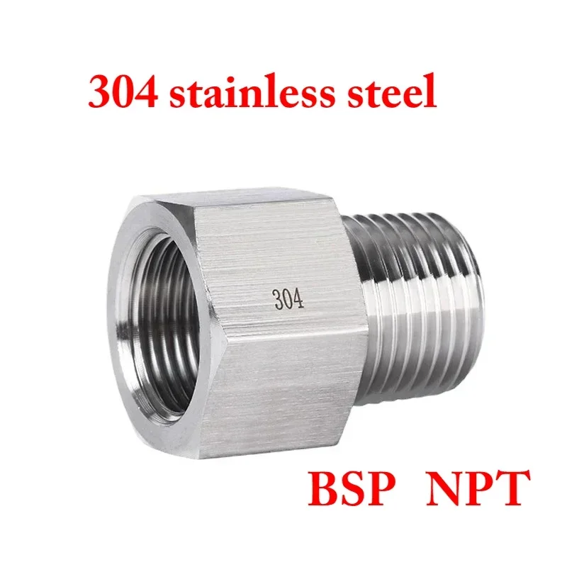 Pipe Fitting 1/8" 1/4" 3/8" 1/2" BSP NPT Female To Male Hex Reducer Bushing 304 Stainless for Pressure Gauge hose pipe fitting,pipe fitting,water pipe fitting