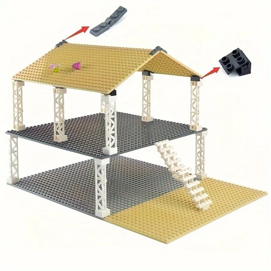 20 Stück MOC Ziegelteile Scharnierziegel 2x2 obere Platte dünner Scharnierziegel 1x2 Basis kompatibel mit 3937 6134 Kinder DIY Spielzeug Geschenke – Detail 7