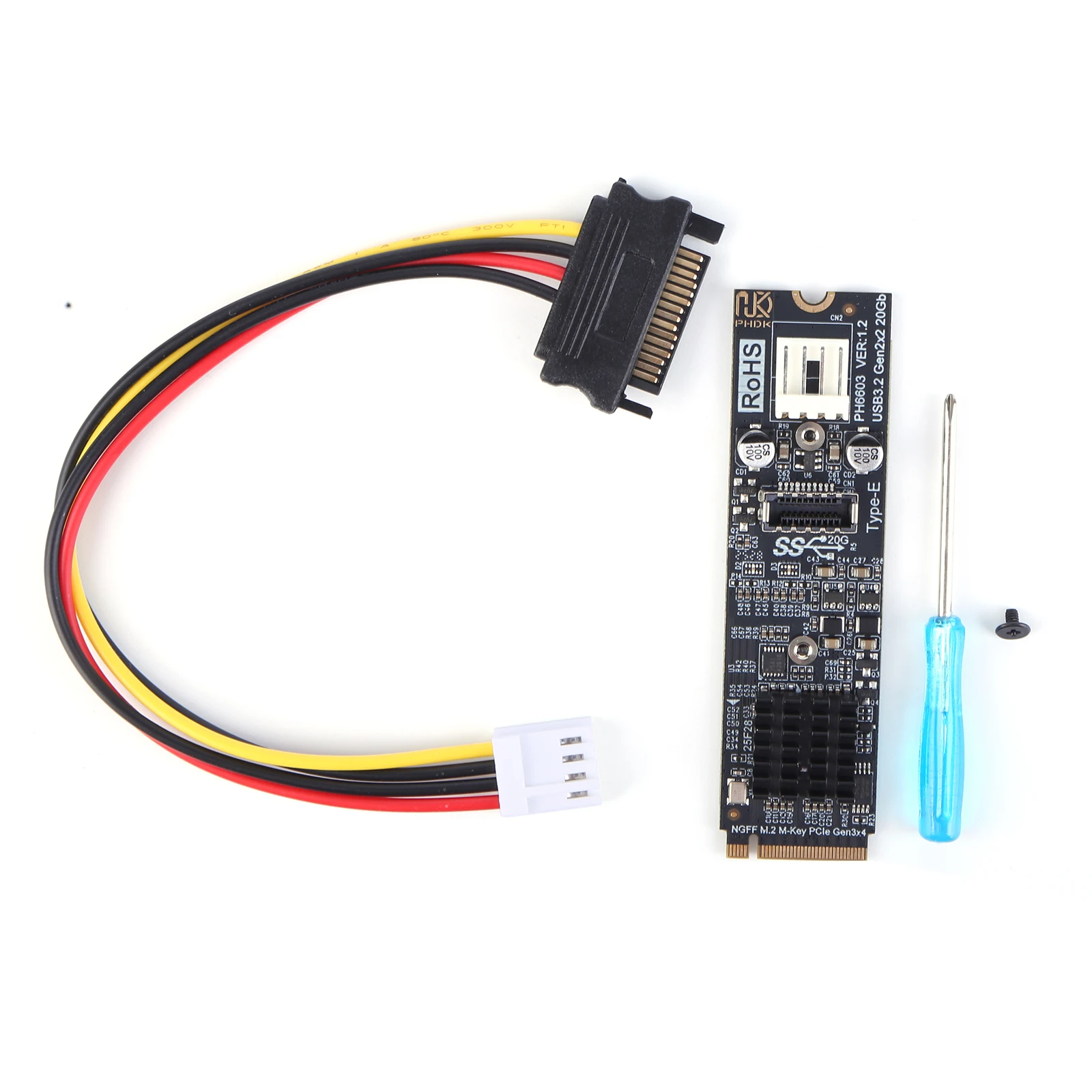 M2 PCIE NVME-타입 E 확장 카드 라이저 20Gbps 고속 M2 NVME-타입-E 어댑터 ASM3242 칩셋 데스크탑 PC용