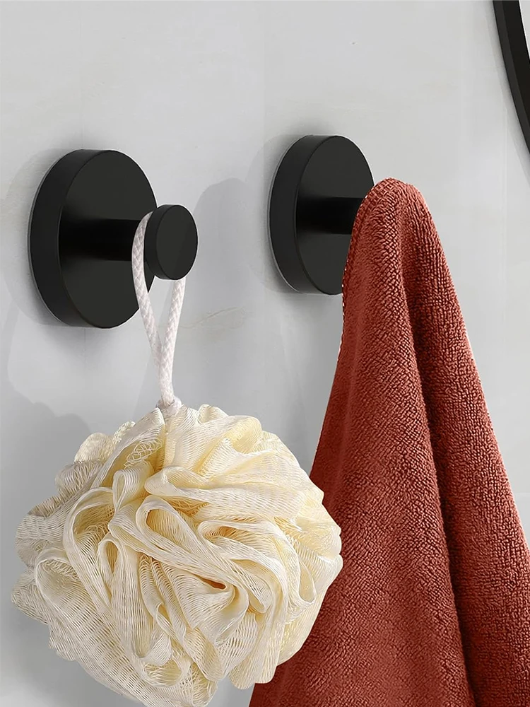 Black Vacuum Suction Cup Hook Punch Free Bath Sucker Hook Tile Wall Hanger for Kitchen Rag Bathroom Towel Robe Storage