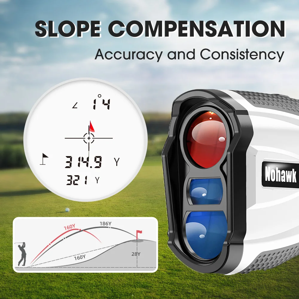 650/1090Yards Laser Range Finder for Golf & Hunting, 6X Magnification Monocular,