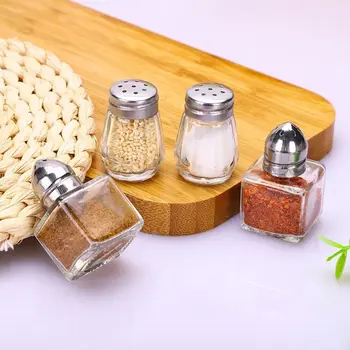 10/15ML New Mini Seasoning Bottle with Lid Transparent Glass Salt Jar Storage Container Kitchen Cooking Tool Spice Jars BBQ