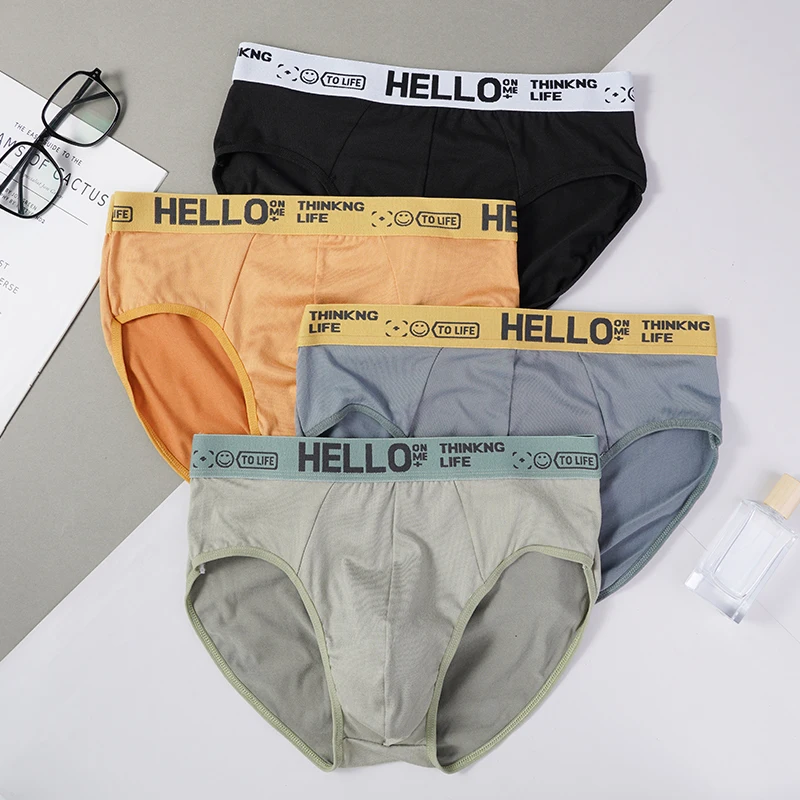 

Men's Letter Briefs Underwear Sexy Shorts Elastic Underpants Calzoncillos Para Hombres Large Size Breathable Panties