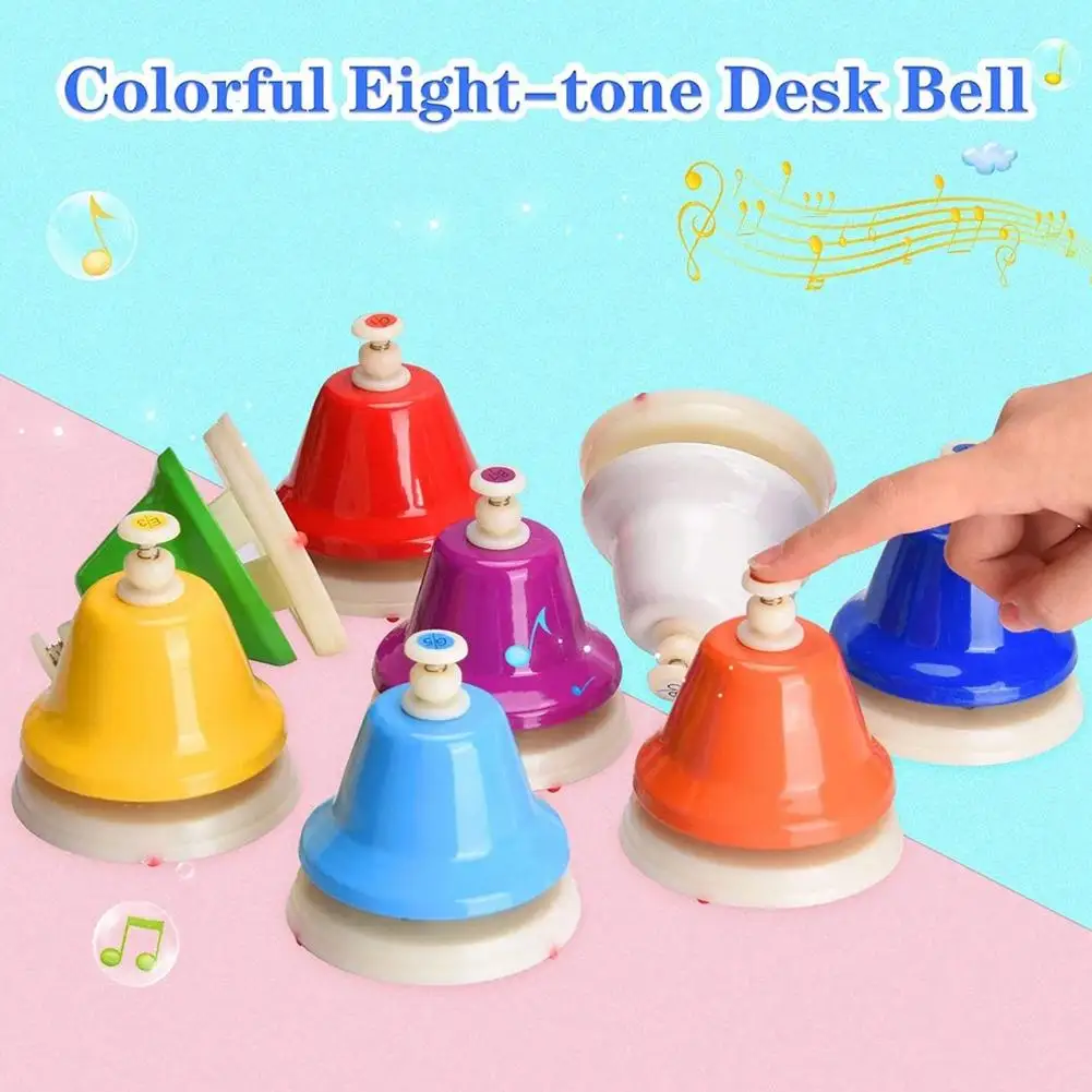 Percussion Musical Instrument Educational Color Bell Toys Kids Cognition Eight-Tone Toys Development Music Audit P7U9