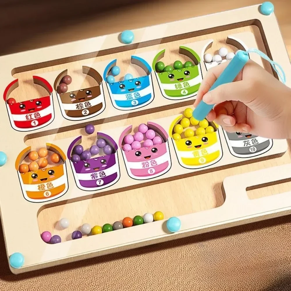 Magnetic Color Sorting Maze & Drawing Board Toddler Montessori Toys Number Matching Learning Counting Preschool Activity 2