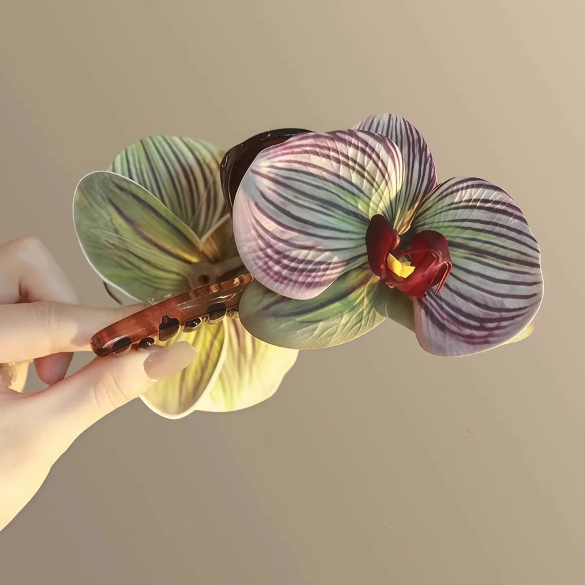 Fermaglio per capelli a forma di fiore phalaenopsis trendy_voghion.com