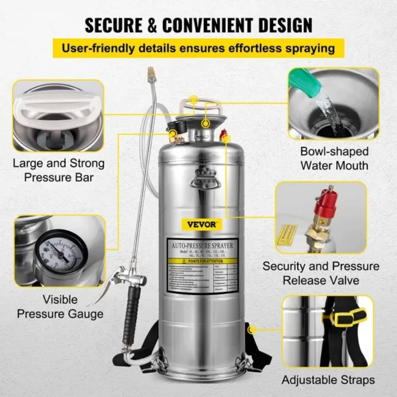 stainless steel hydroseeding sprayer 3.5gal set