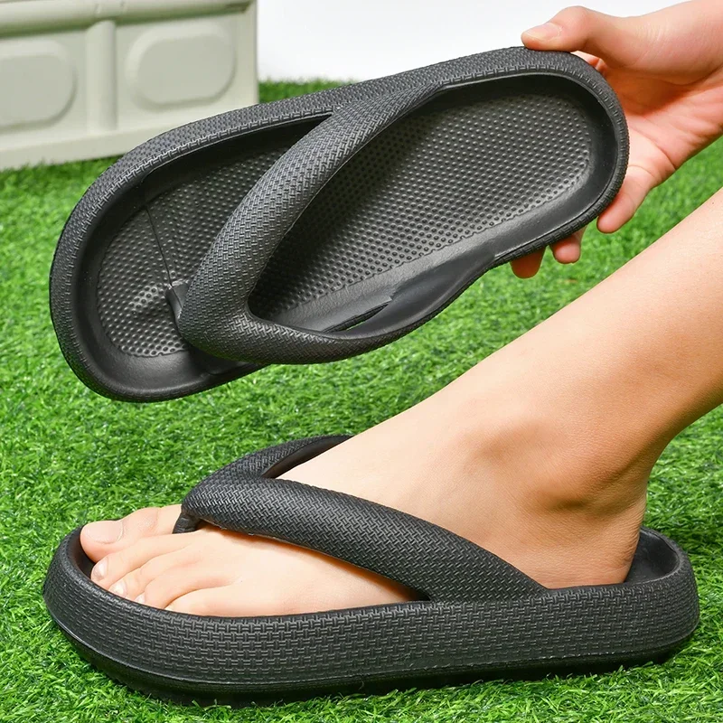 2025 Thick Sole Slippers Men EVA Flip Flops Summer Shoes 2024 Couple Slippers Big Size 47 Outdoor Beach Sandals for Men