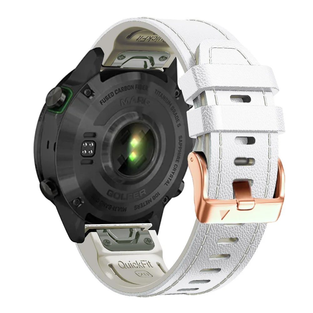 Premium 20mm Quick Fit Leather Silicone Watch Strap Replacement Bracelet
