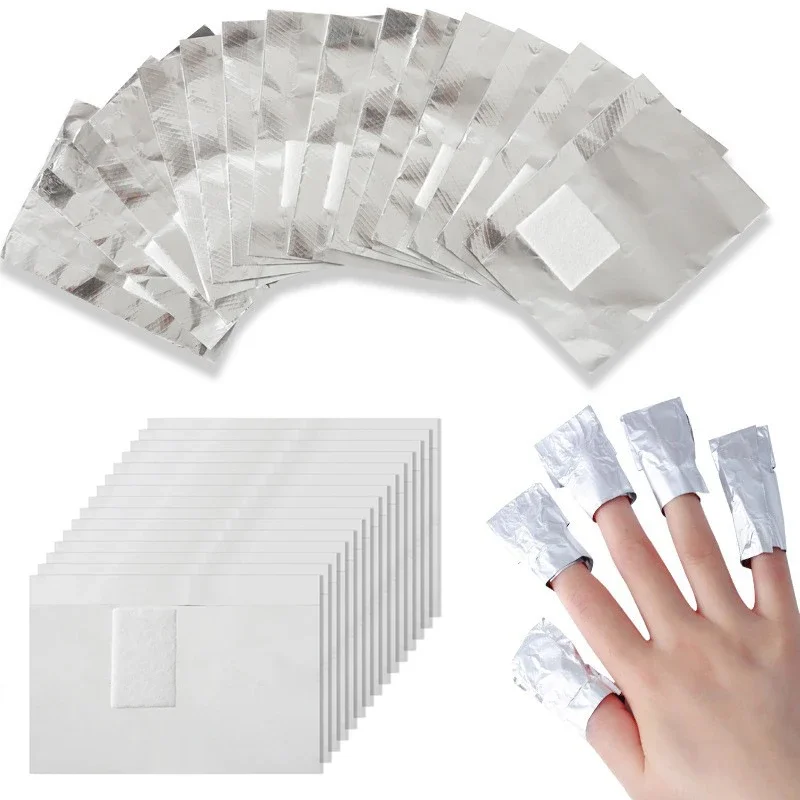 Aluminium Foil Nail Art Soak Off Polish Nail Removal Wraps Towel Gel Remover Manicure Tool 100Pcs