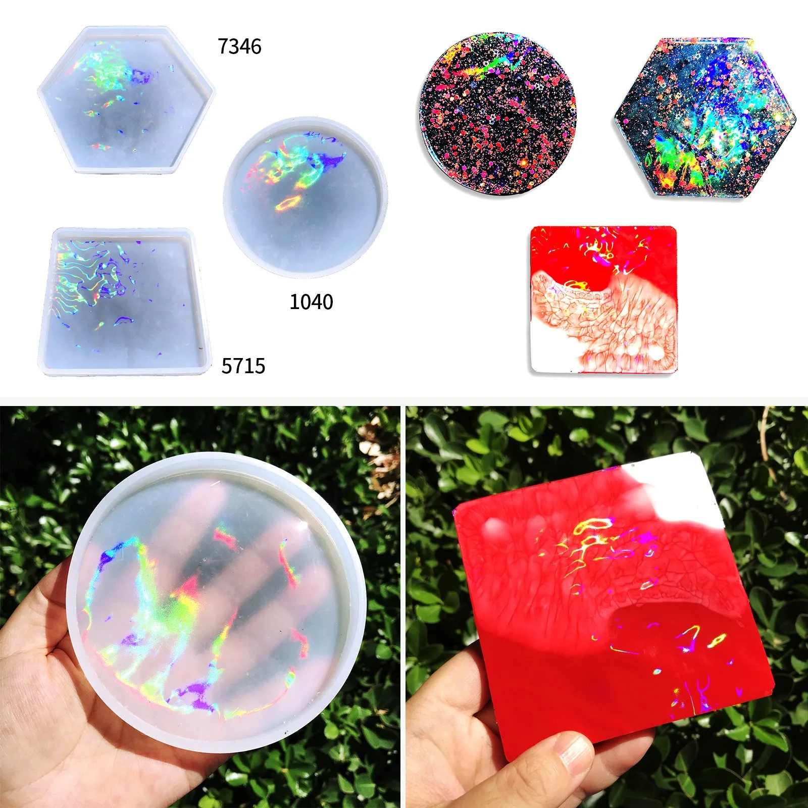 Holographic Silicone Mold Holographic Molds Resin Silicone Coffee