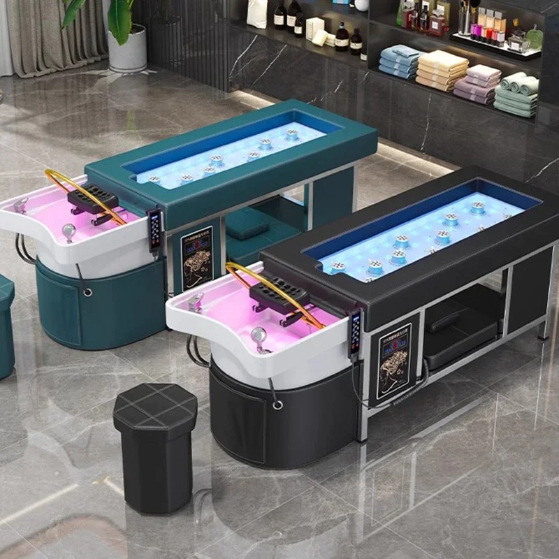 

Head Spa Shampo Chair Comfort Moxibustion Water Circulation Hair Wash Bed Massage Behandelstoel Salon Equipment MQ50SC