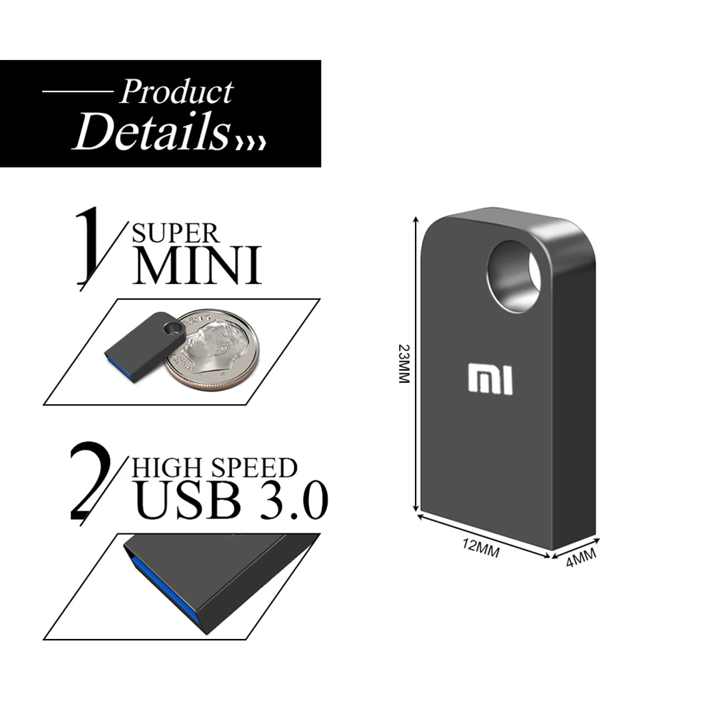 Xiaomi Mini U Disk Portable USB Memory 2TB 1TB 512GB Flash Drives Metal USB 3.0 TYPE C High Speed Waterproof Pen Drive Stick images - 6