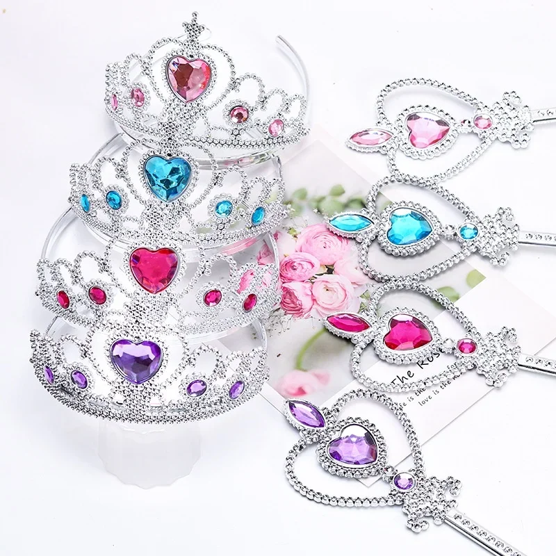 Elsa Princess Crown Accessories for Girls Bridal Crown Crystal Diamond Hoop Hair Headwear Kids Birthday Party Hairband Sets hair accessories hair headband accessories