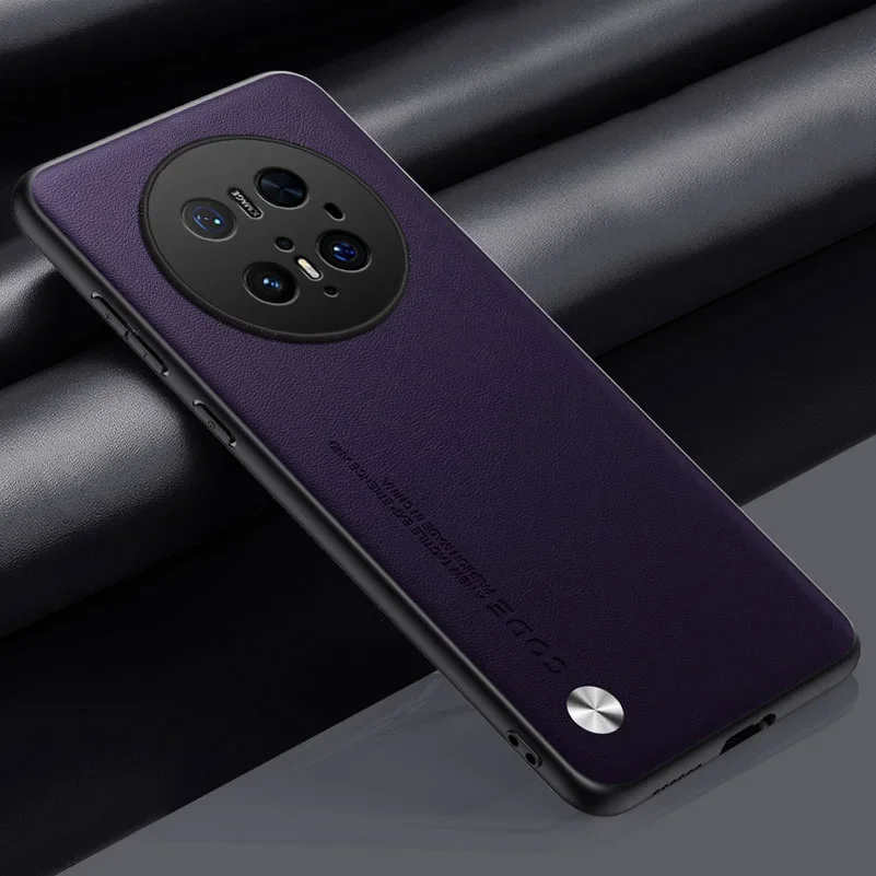 Premium PU Leather Shockproof Matte Hard Case with Camera Protection