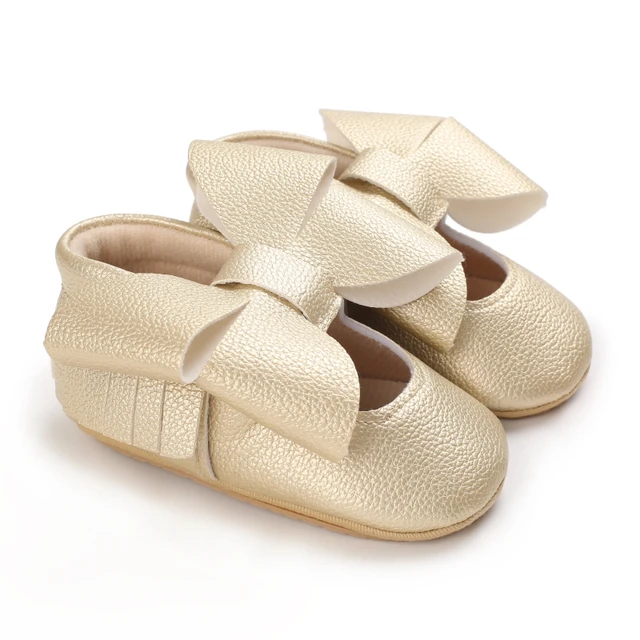 Baby Walking Shoes Golden Baby First Walkers Shoes Gold Princess Shoes Comfortable Soft Soled Non Slip Walking Shoes Pre-Walkers C-717 golden