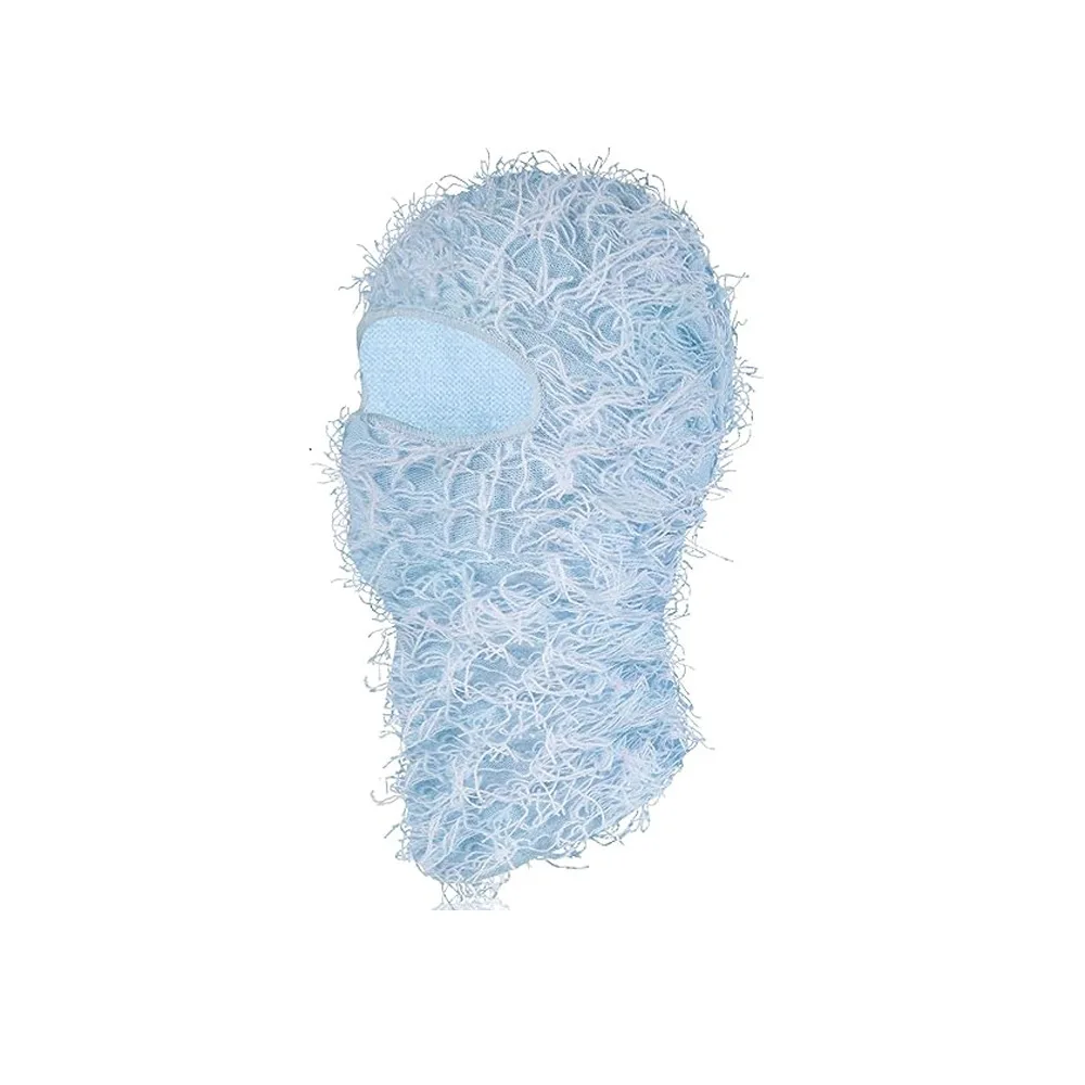 Neue gestrickte warme Gesichtsmaske Headset personalisierte Tarnung Jacquard Einloch Baotou Plüsch Hut Ski winddichte Mütze – Detail 7