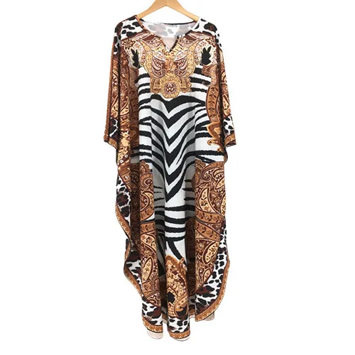 Abaya For Women Leopard Print Bat Sleeves Africa Abaya Middle East Muslim Large Loose Robe Dress Islam Arab Women Clothing