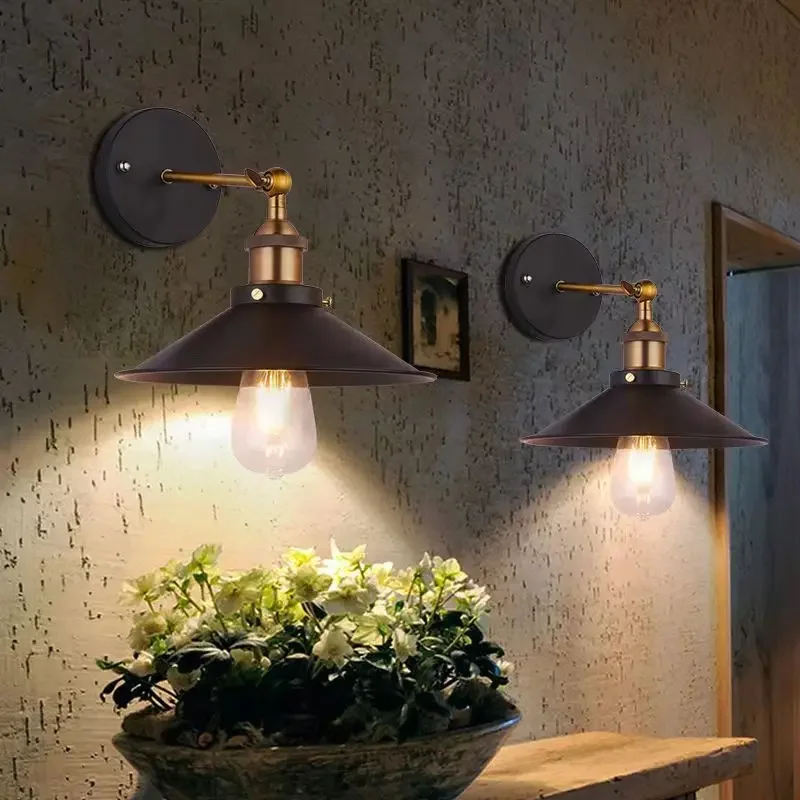 American industrial style wall lamp staircase hallway bedside wall lamp Retro decorative wall light iron wall lamp 2