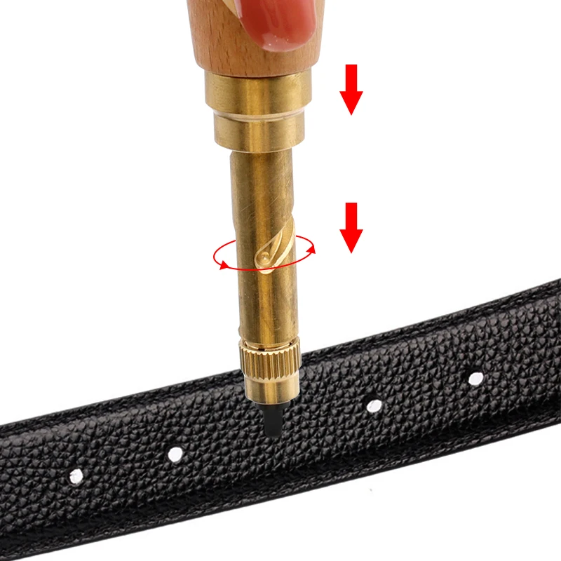 자동 벨트 펀치 6 팁 가죽 나사 구멍 펀치 드릴 1.5/2.5/3.0/3.5/4mm 펀처 시계 공예 도구