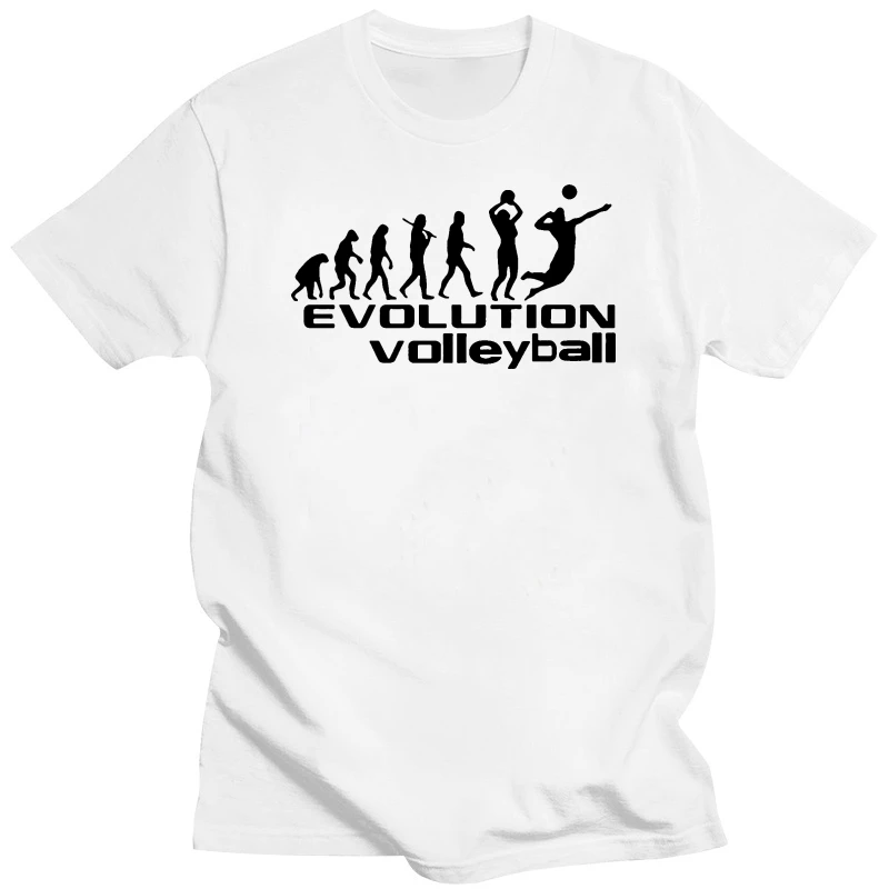 

Evolution of Volleyball Pattern Print T Shirt Men Cotton Short Sleeve Man Good Quality V-neck T-shirt Summer t-shirts Tops Tees