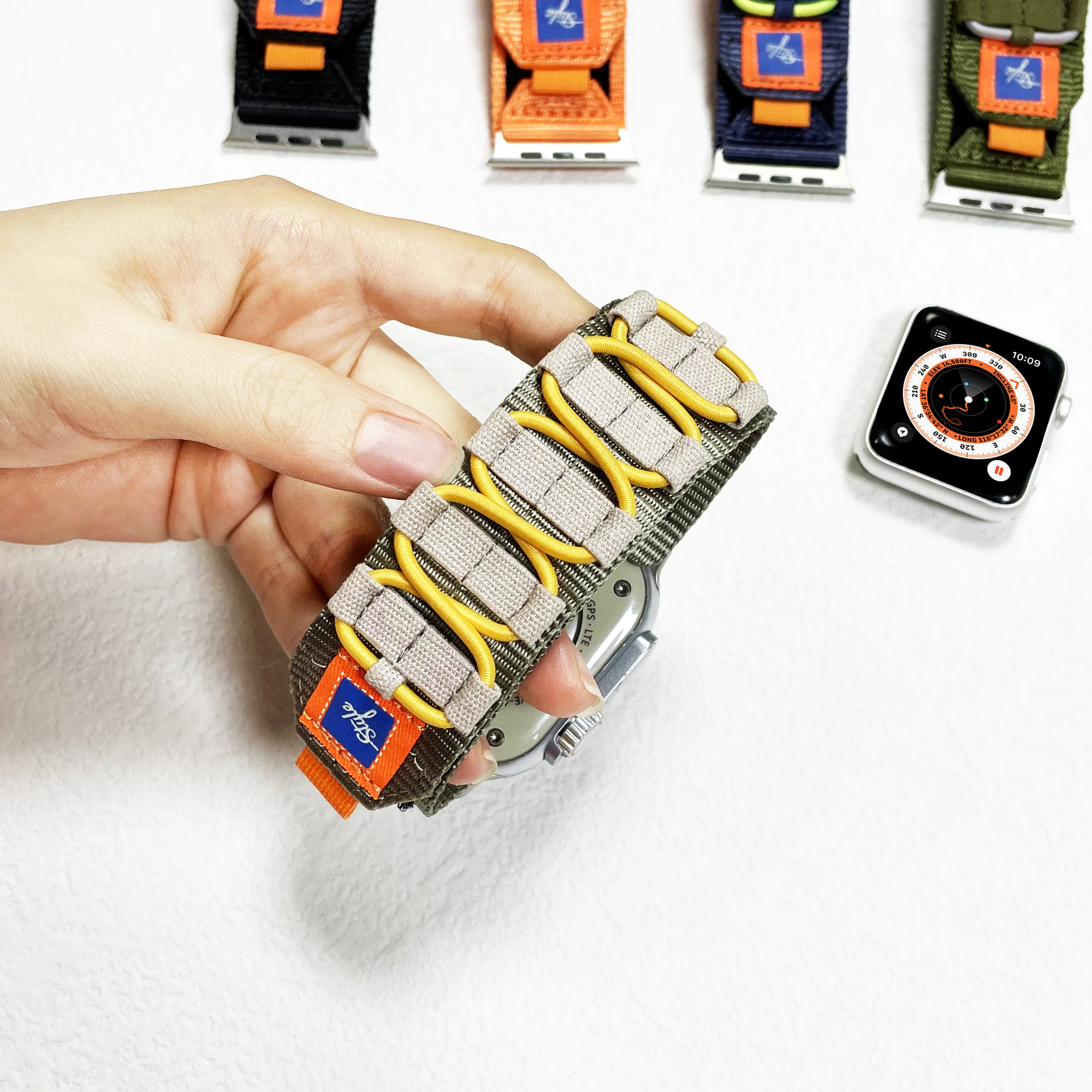 VWAR Taktisches Nylonarmband für Apple Watch Ultra 2 Band 49 mm 44 mm 45 mm Trail-Sportarmband für Iwatch Serie 10 9 8 7 6 SE 5 – Detail 10