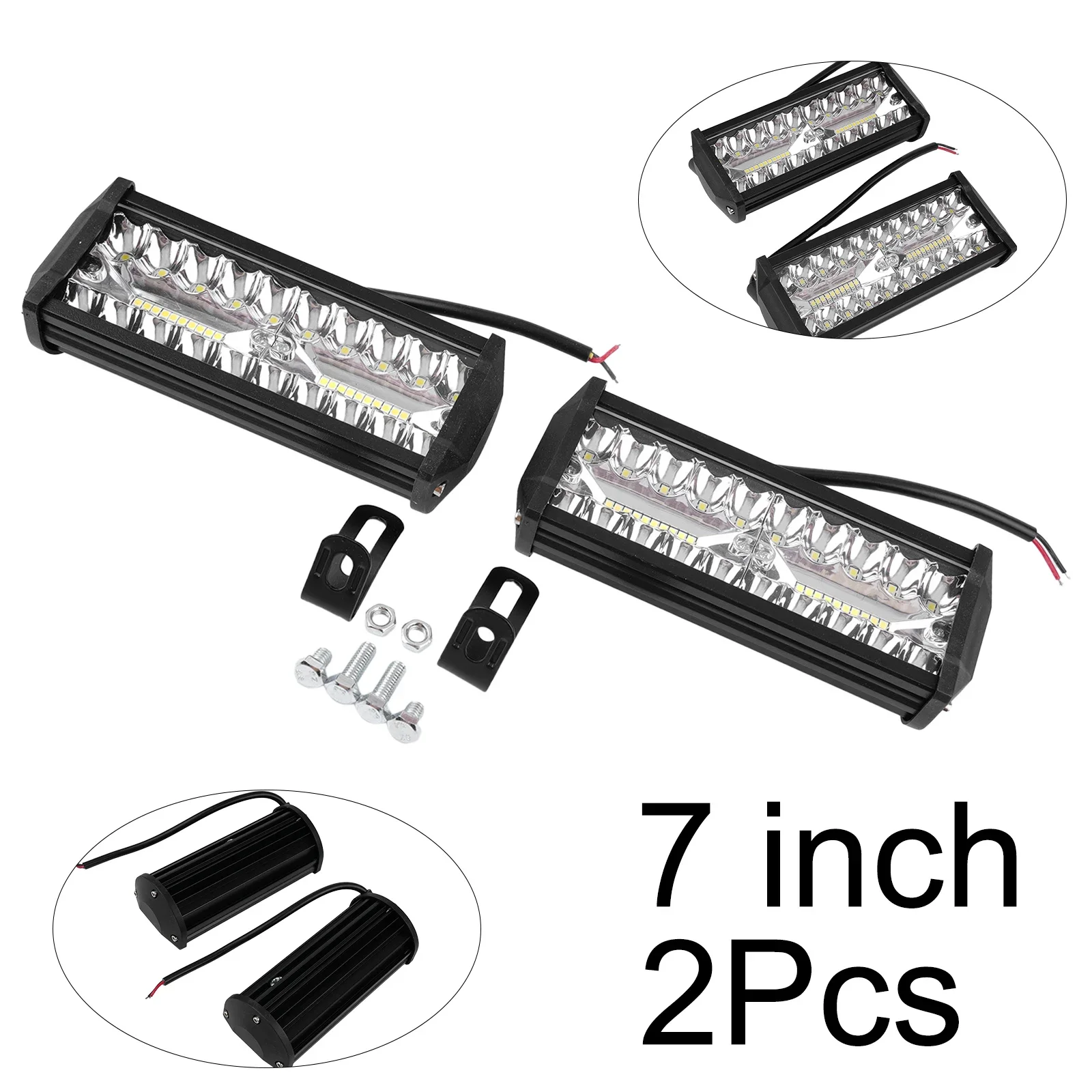 LED 라이트 바 키트, 콤보 빔, DC 9-32V 오프로드 스팟 플러드, 세트 당 2 개, 4000LM, 4WD, 6500K, 7 인치 액세서리, 신제품