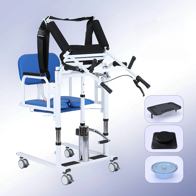 Patient Lift Transfer Chair Commode Chair Elderly Care Device Folding Shower Toilet Bathroom For Elderly and Disabled People with patient lift chair