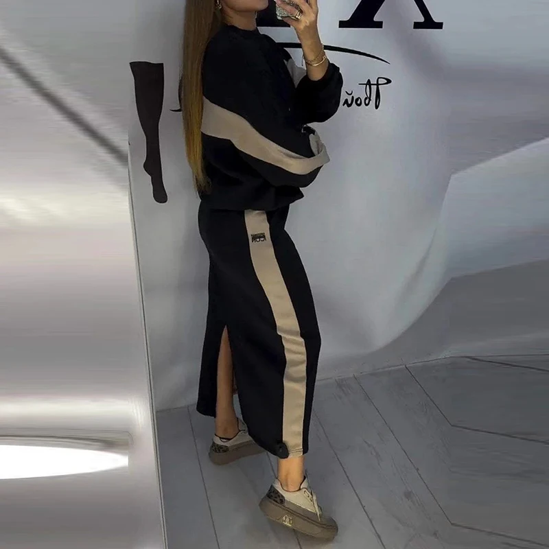 2024 طقم مكون من قطعتين فضفاض غير رسمي عتيق اللون...