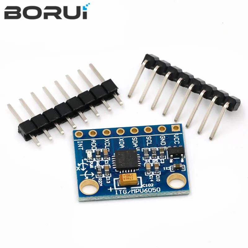 IIC I2C-GY-521, 3-osiowy analogowy czujnik żyroskopu i moduł akcelerometru dla Arduino, 3-5V DC,, MPU6050, 1 zestaw