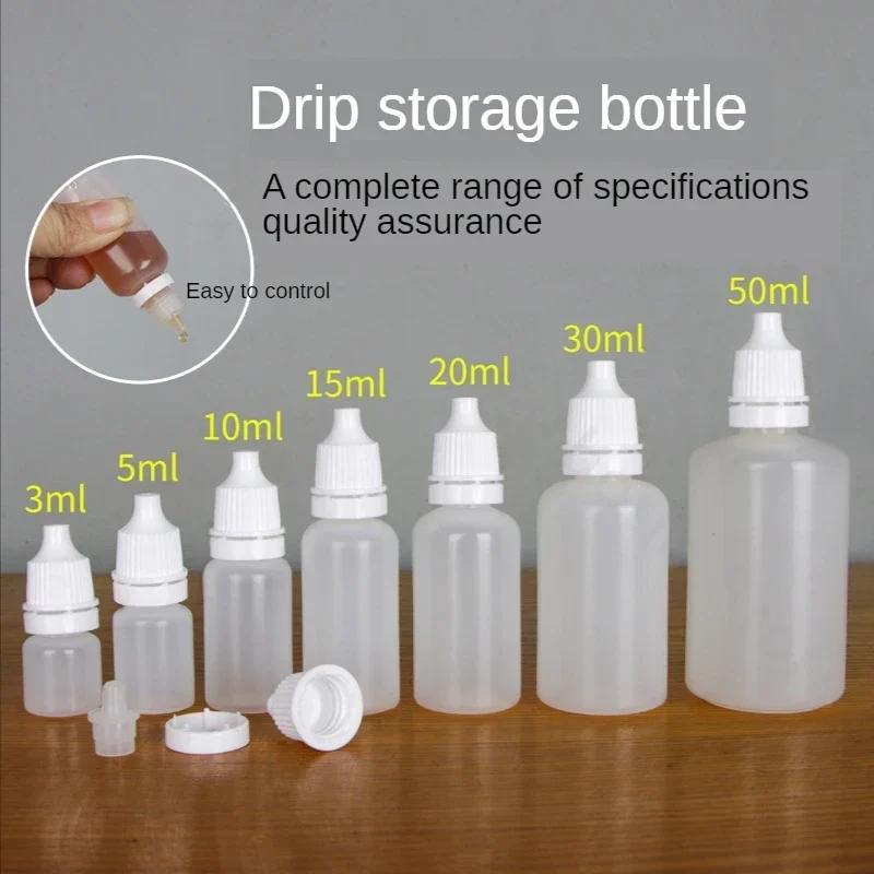 Refillable Bottles 50PCS 5/10/15/20/30/50ML Eyes Liquid Dropper Empty Plastic Squeezable Travel Paint